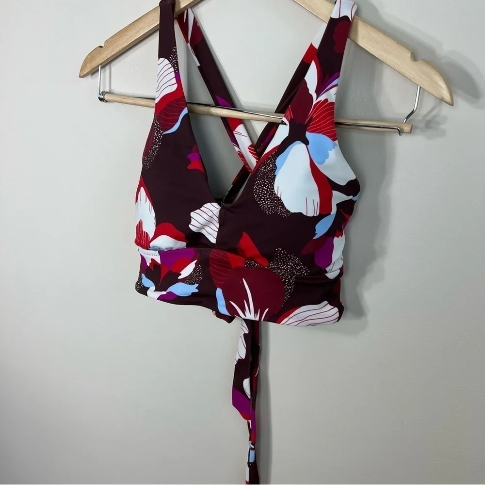 Athleta Plunge‎ Bikini D- DD Top Size Small hero bloom